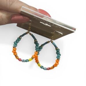 MixIt Beaded Teardrop Earrings Multicolor Boho Hypoallergenic Lightweight Dangle